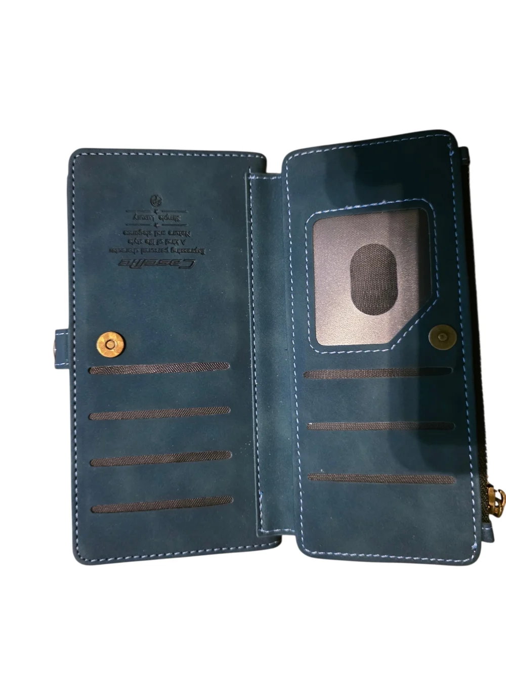 Premium Teal Wallet Phone Case with Wrist Strap - Magnetic Closure, Iphone 13
